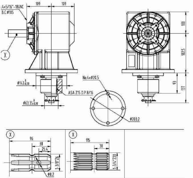 Agricultural RC71 Series 70HP Gearbox for Rotary Cutter