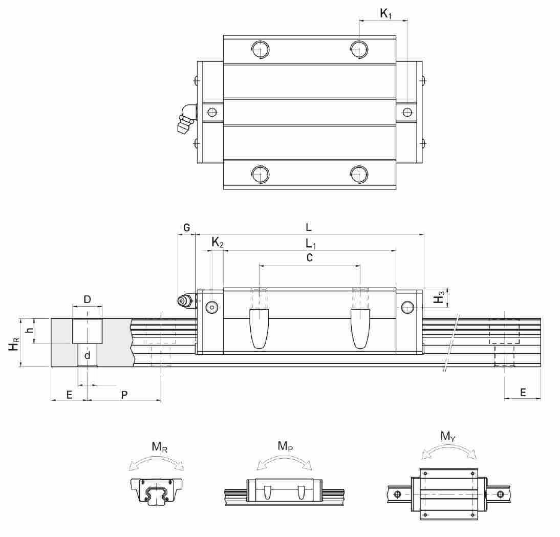 HGW-CA HGW-HA Series Linear Guideway Guide Rail for CNC Machine Tool Lathe