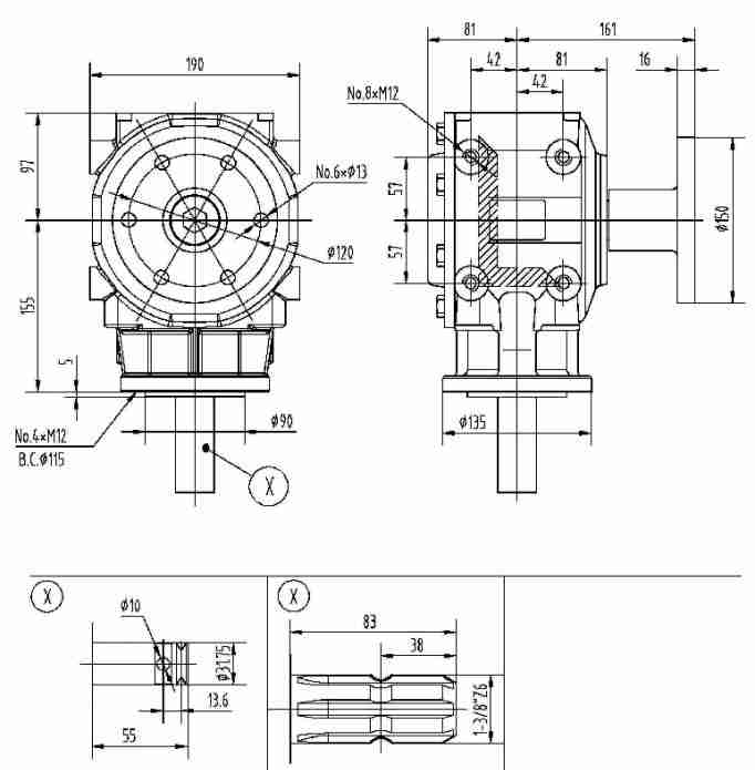 AM311 Series Gearbox for Agricultural Use Post Hole Digger