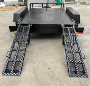 4 Wheeled 3500kg Load ATV Trailer for Fire Fighting Robots Excavators With Boarding Ladder