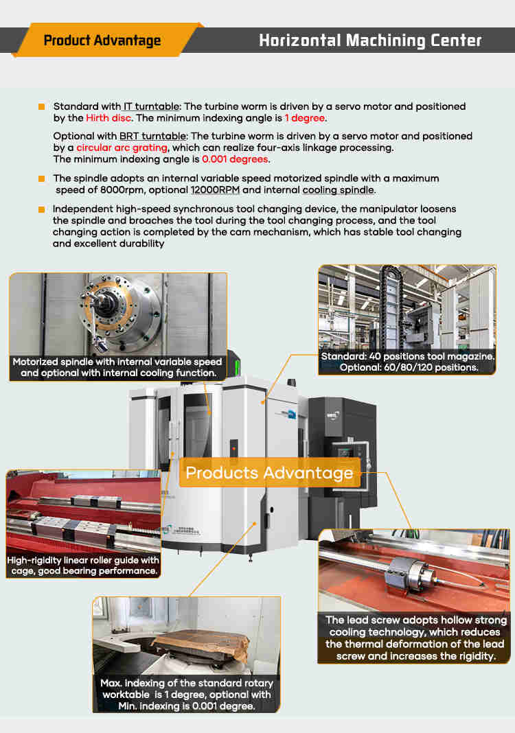 Good Price Automatic Machining Center HMC CNC Horizontal CNC Milling Machine Center for Sale