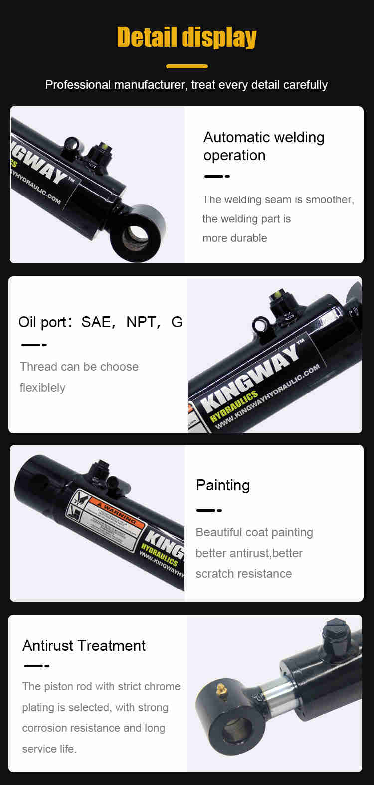 Chinese Factory Custom Hydraulic Cylinder Double Acting