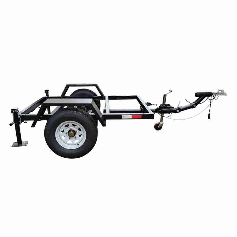 Multi-Purpose 2-Wheel Trailer with 1000kg Load Capacity Disc Drum Brakes and Parking Brake Jack for Car Transport