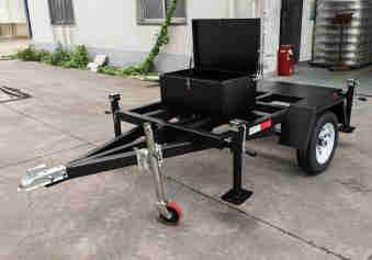Load Capacity 800kg 2 Wheel Trailer with Spring Steel Frame for Mobile Transportation of Small Equipment