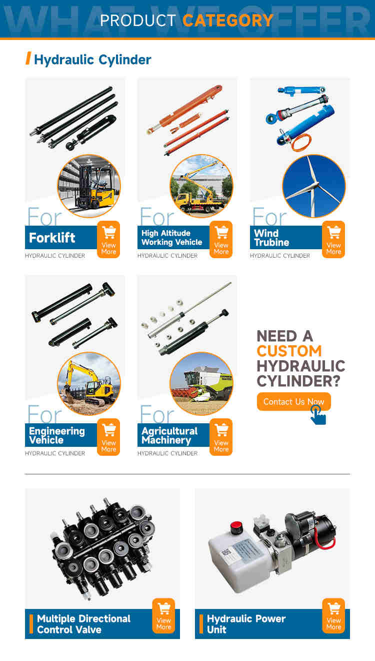 Industrial Vehicle Hydraulic Cylinders Single Acting Cylinder Hydraulic Car Lift Hydraulic Cylinder