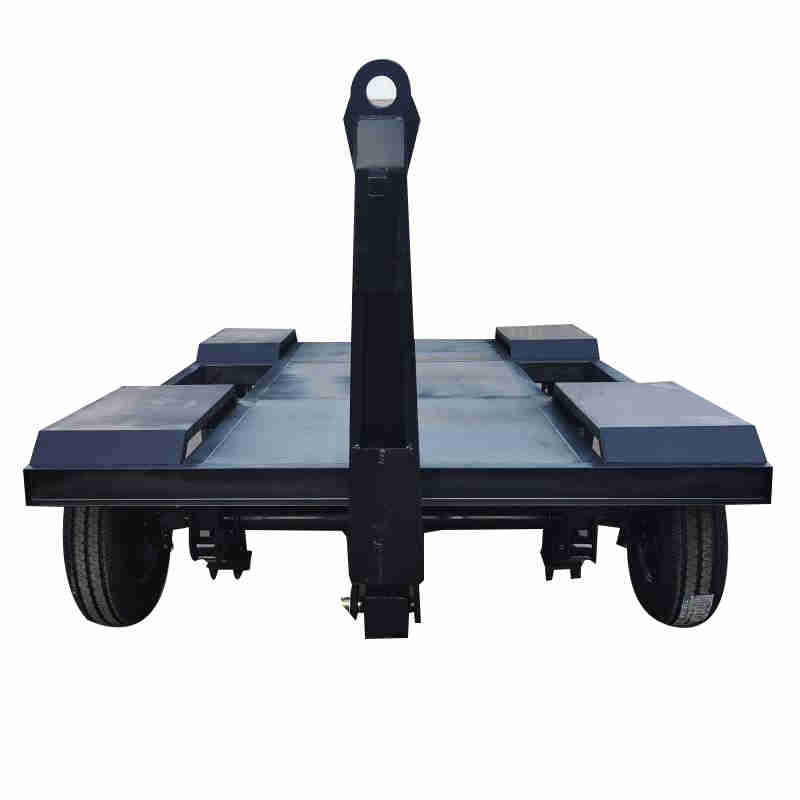 Small 4-ton 4-wheel Flatbed Trailer for Air Compressor Mobile Transportation with Parking Brake