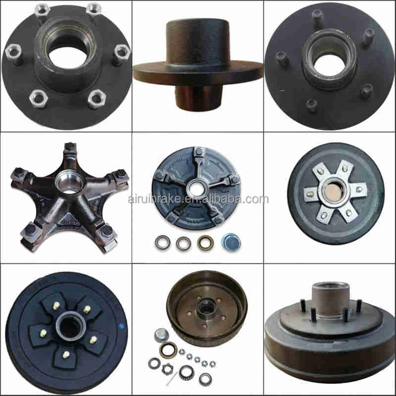 High Quality Airui 4 Bolt 5 Bolt 6 Bolt Trailer Axles and Hub for 3 Trailer Axle/Eje/Mover Caravan Camper Trailer