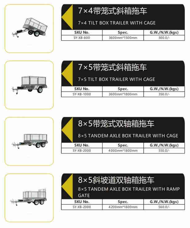 Heavy Duty ATV Towed Trailer with Low MOQ Mesh Dump Cart for Car Towing Heavy Loading Box Trailer