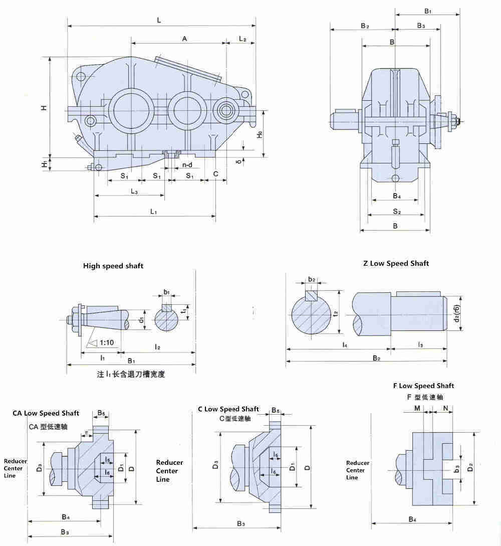 EVER-POWER JZQ350 gear reducer heavy casing ZQ350 power gear box for crane