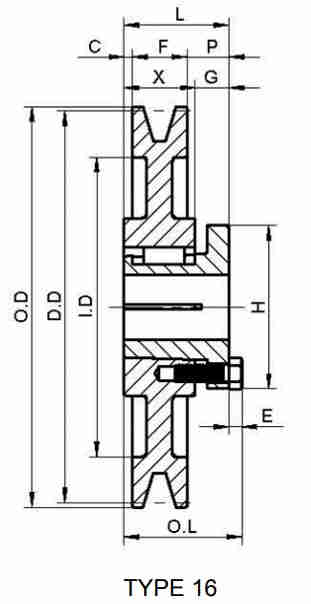China Professional Manufacture American Standard 1TB Gripbelt Pulley With Split Taper Bushings