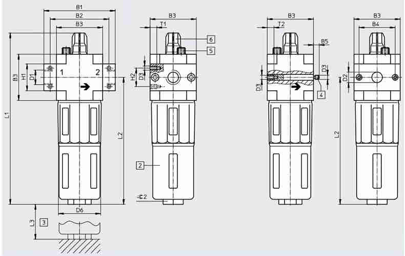 O Series OL Air Source Treatment Unit Pneumatic Air Lubricator Regulator