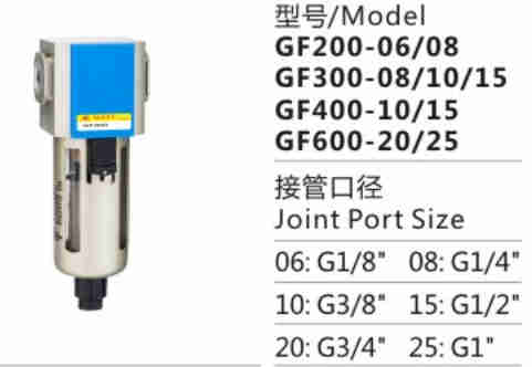 G Series GF200-06/08 Air Source Treatment Unit air drying Filter Pressure Regulator for Compressed Air System