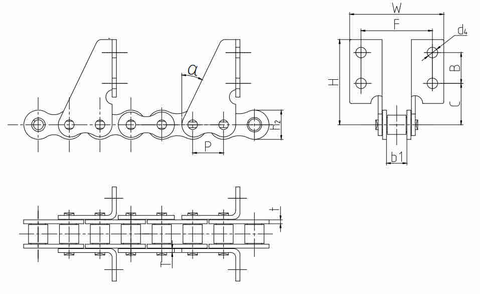 Agricultural Machinery Short Pitch Attachment Chains for Combine Harvesters