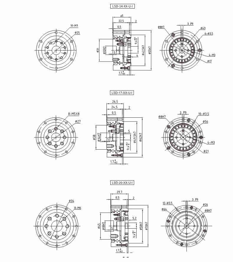Elhd Series Harmonic Gearbox for Industry Robots High Precision Harmonic Gear Speed Reducer Drive Compact Design Robot Joint
