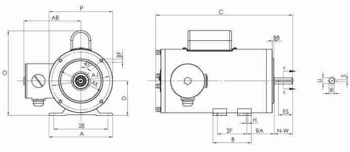 Factory Directly Wholesale Single-Phase Stainless Steel Motor for Food Processing Plant TENV Washdown NEMA with Single Capacitor