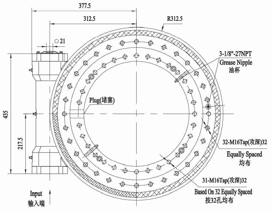 FWA Series FWA19 Planetary Slewing Drive Gearbox for Truck Mounted Crane