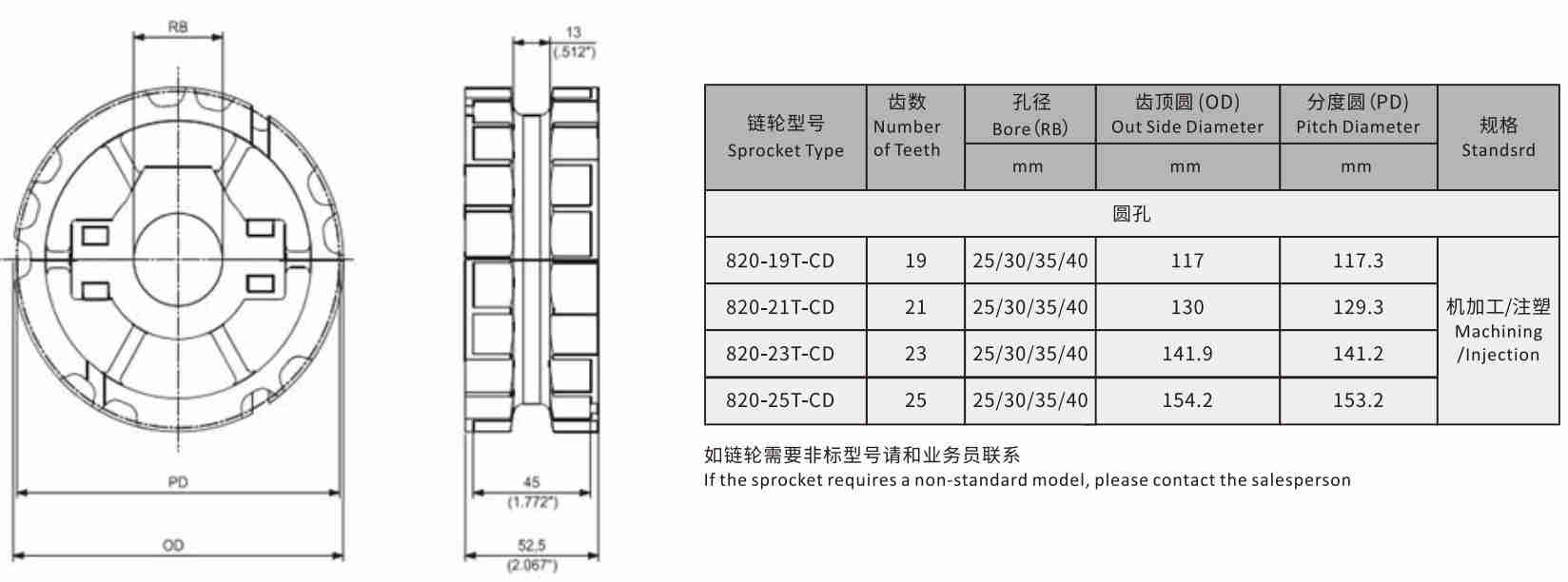 820 Single Hinge Straight Chain Plate Engineering Plastic Sideflex Run Single Chain