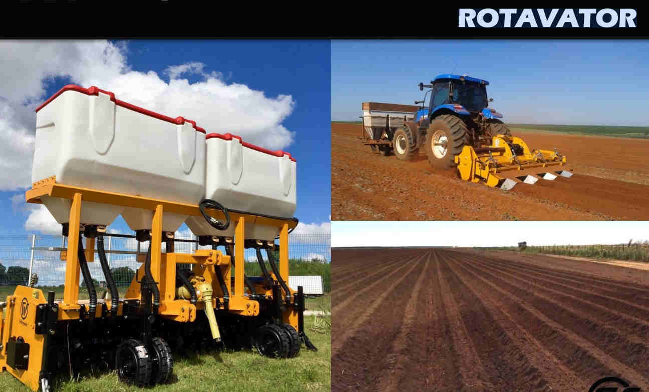 PSW-3200 B Agricultural Machinery Working Speed 3 - 5 Km/h Farm Rotary Tiller Cultivator Rotavator With Fertilizer Box