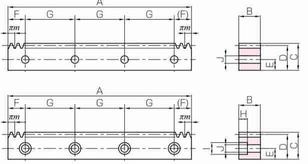 M1 M2 M3 M4 M5 M6 Cnc Gear Rack