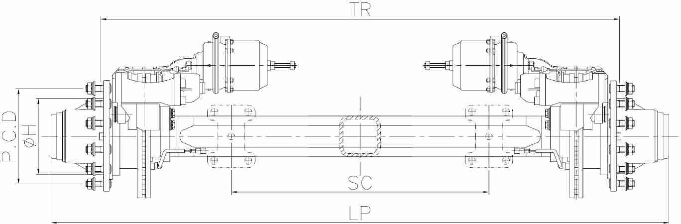 Heavy Duty Trailer Axle Disc Brake Axle for Sale FAPQ12F10 FAPO13F10 FAPQ12Y10