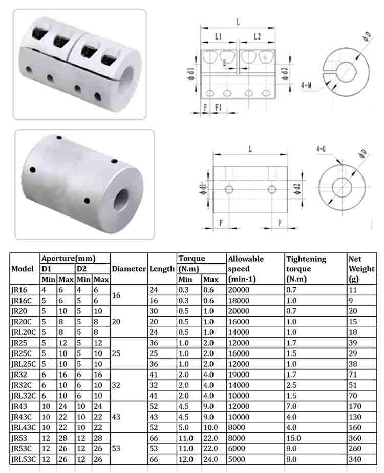 JR30C Hirth Coupling Rigid Shaft Aluminium Coupling for Power Transmission OEM Customizable