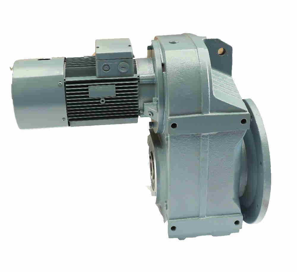 High Torque Low Noise Standard  Customized K Series Cast Iron Helical Bevel Gearbox With Electric Motor