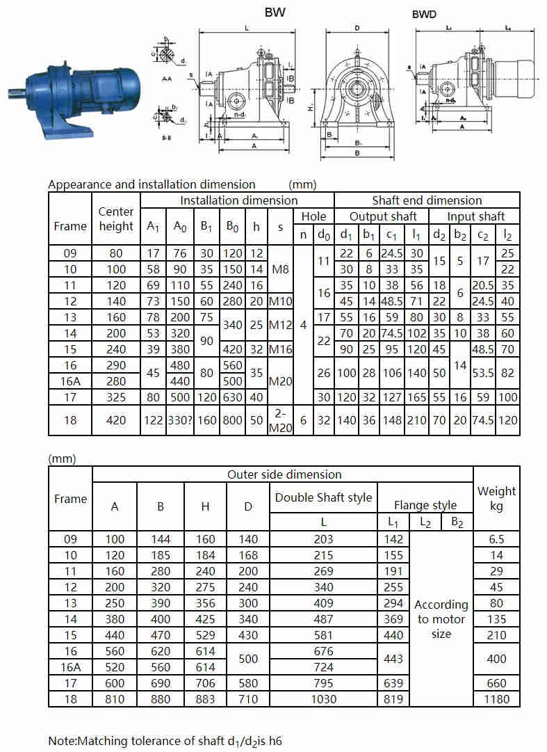 High Quality Cyclo Drive Motor Gearbox Cycloid Speed Reducer BWD2 Cycloid Gearbox with 3 Phase Synchronous Motor  Supplier