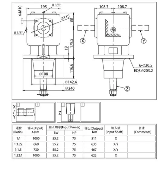 Agricultural Gearbox for Lawn Mowers