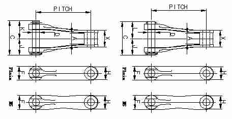 667XH Pintle Chain with ISO Certified Steel Attachments Conveyor Chain with (special) Attachments. Pintle Chain