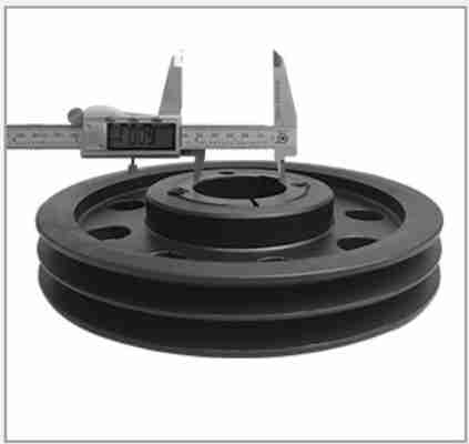 Raydafon Cast Iron V-Belt Pulley Sheaves SPB125 2 Grooves 132mm OD with 2012 Taper Bushing Customizable OEM Support