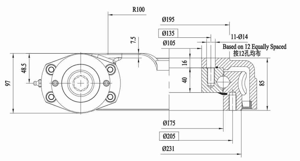 Low Price Guaranteed Quality FWA7 Series FWA7 Slewing Drive Gearbox for Aerial Lifts