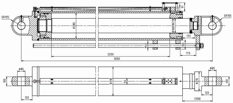 HCYY11112018 Good Quality Professional Factory 1003kg Lift Hydraulic Cylinder for Crawler Crane