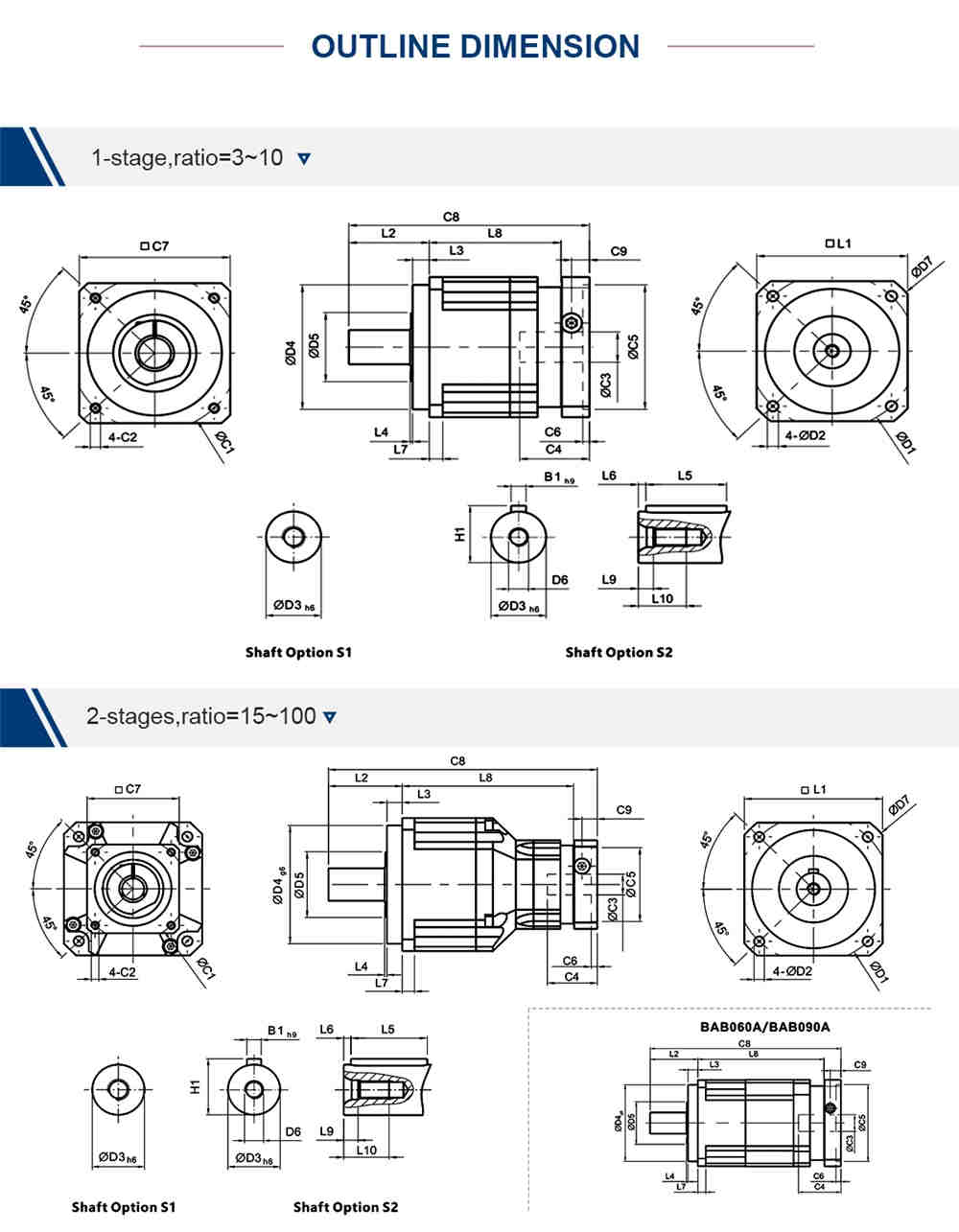 High Torque Transmission Planetary Gear System Gear Reduction Gearhead