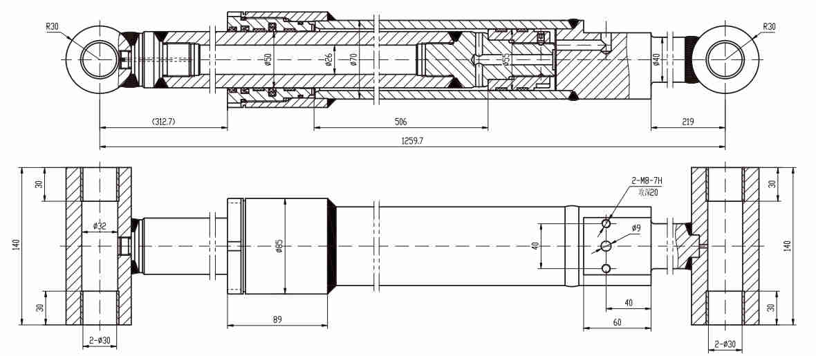 HCYY11112005 Good Quality Professional Factory 32kg Main Boom Angle Hydraulic Cylinder for Aerial Work Vehicles