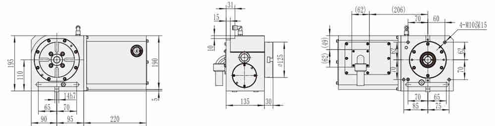 WT-125 Numerical Control Machine CNC Machining Center Accessories Rotary Table for Lathe