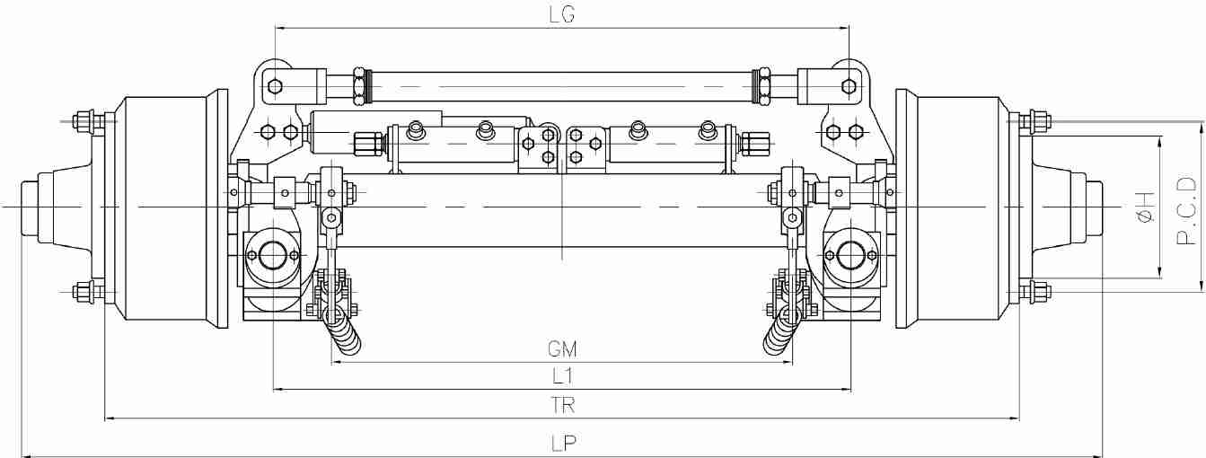 FSSA24F10-1840 FSSA24F10-2150 FSSA24F10-1888 Heavy Duty Series Trailer Axle Self-Steering Axle