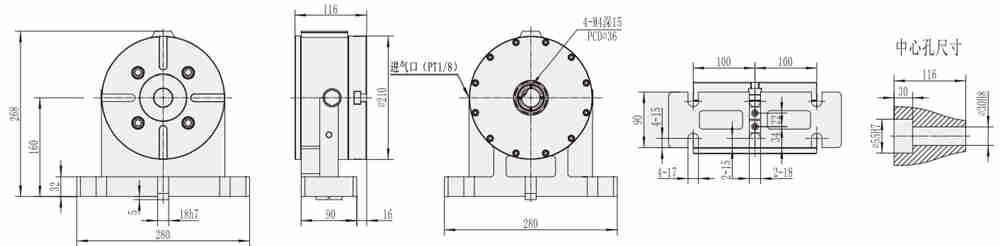 AR-210 Machine CNC Machining Center Accessories CNC Turntable Rotary Table