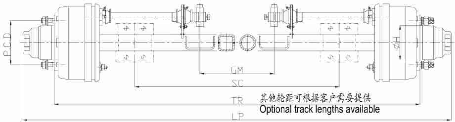 FA5F6 FA4.5F6 Trailer Axle Agricultural Axle with Brake Series for Sale