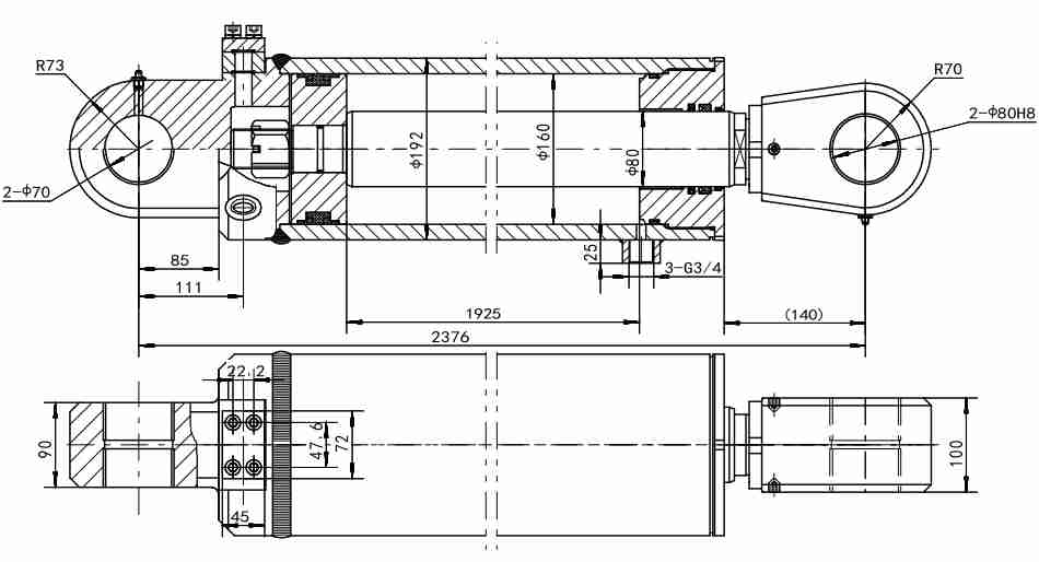 HCYY11112014 Professional Factory 4.2kg Environmental Protection Equipment Swing Hydraulic Cylinder for Sale