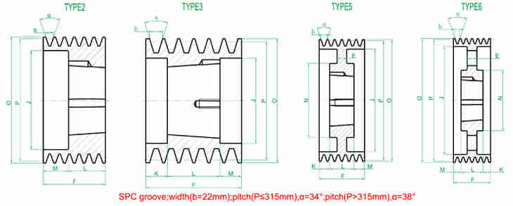 Agricultural industrial plastic sheave stainless steel Vee Belt Cast Iron Pulley with Complete Dimensions