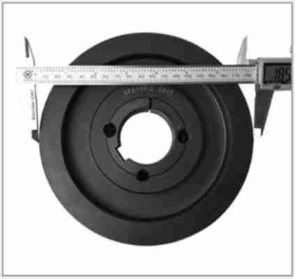 Raydafon Cast Iron V-Belt Pulley Sheaves SPB125 2 Grooves 132mm OD with 2012 Taper Bushing Customizable OEM Support