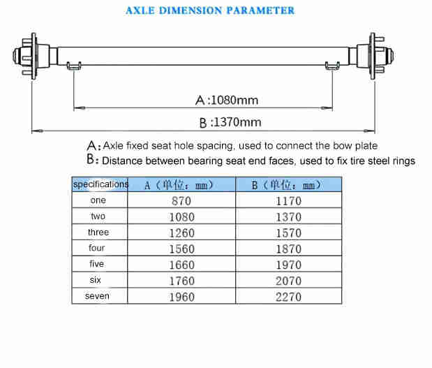 High Quality Yacht Trailer Axle Tire Steel Ring Supporting Axle Assembly Yacht Trailer Parts