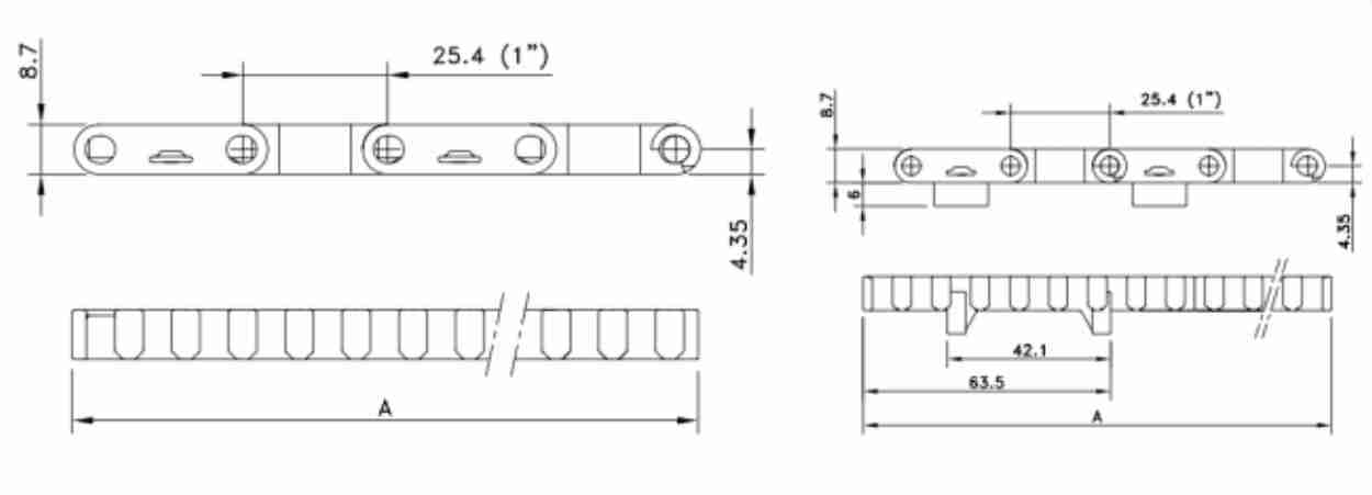 1000 Series Grid Straight Run Plastic Chain Belt Mesh