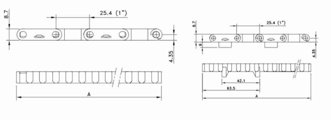 1000 Series Grid Straight Track Plastic Flat Top Chain Mesh Conveyor