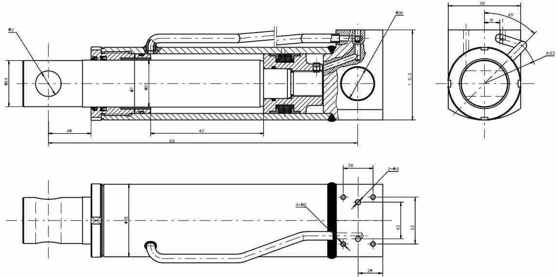 HCYY11112027 Good Quality Professional Factory 24kg Behind Hydraulic Cylinder for Truck Crane Vehicle Frame Support