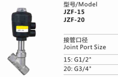 Proper Price Top Quality JZF Series JZF-15 Plastic Thread Connection Piston-operated Angle-seat Valve
