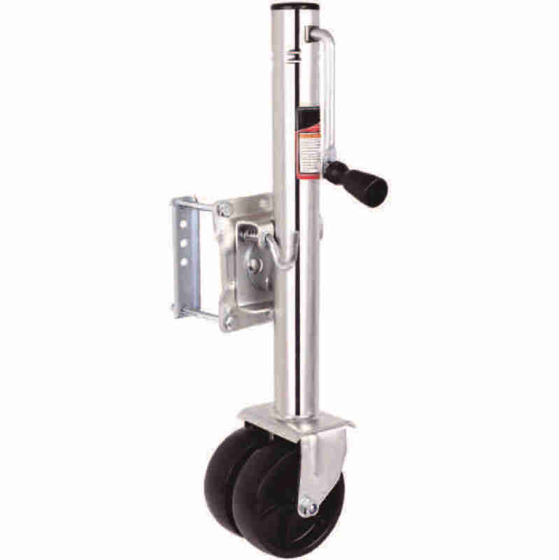 1BJY-TJ-08 Capacity 2000LBS Sidewind Bolt-on Swivel Trailer Parts and Accessories Marine Jack with Dual 8 Inch Casters