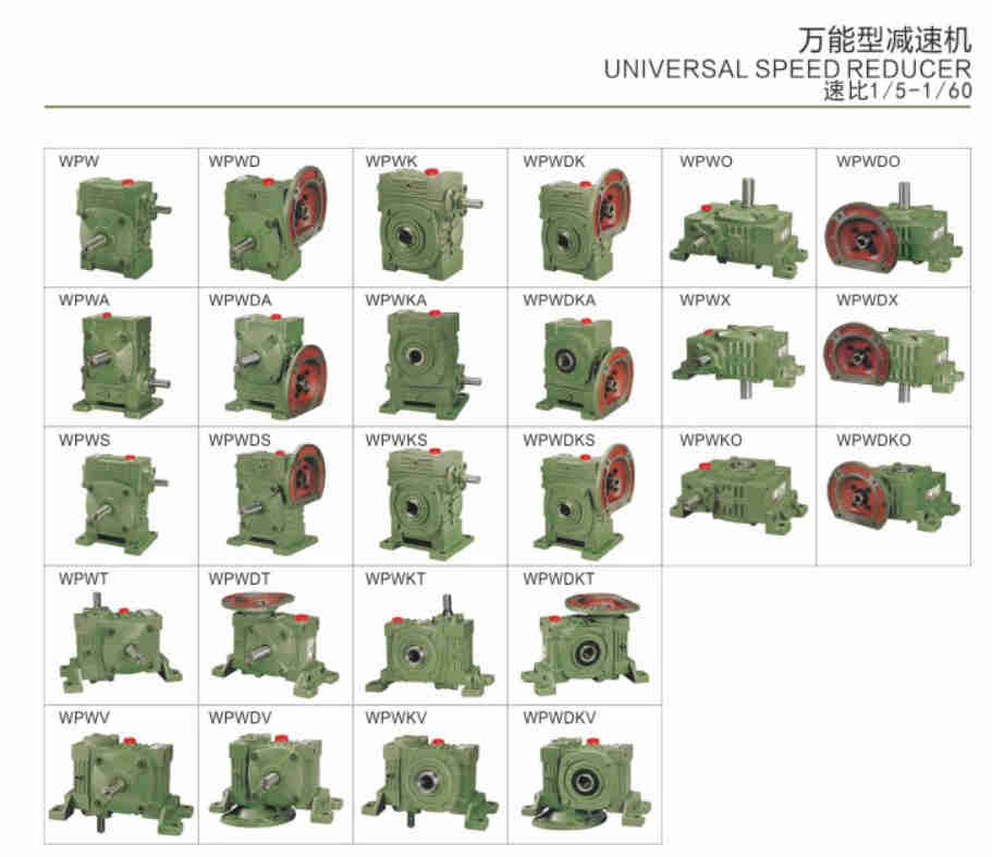 WPKO Worm Gearbox Worm Gear Speed Reducer Gearmotor Speed Reducer Gearbox Cyclo Motor Power Transmission
