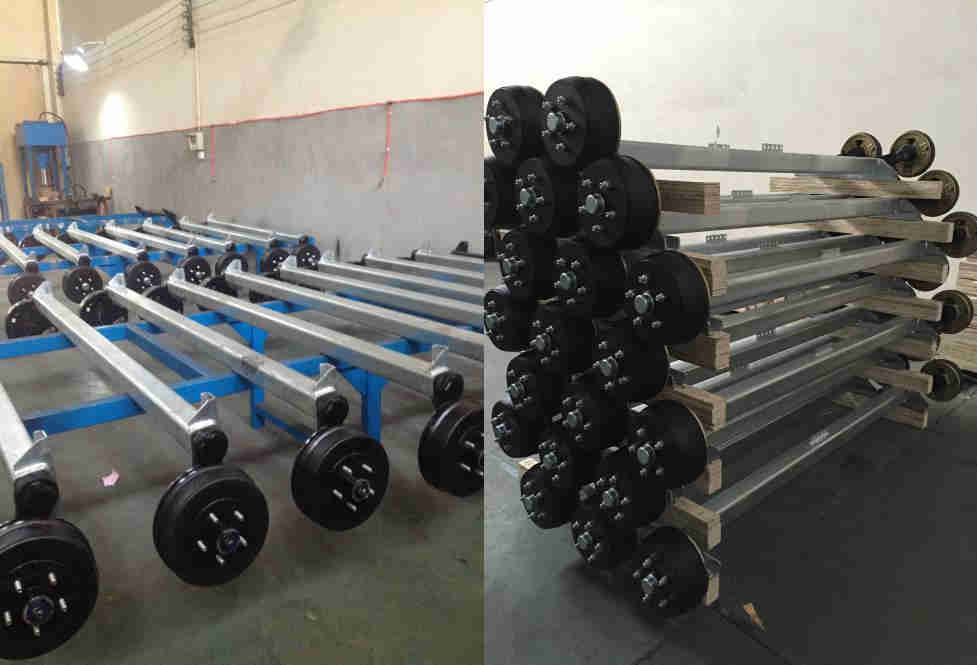 Customize Multiple Sizes 2200lbs   3500lbs  7000lbs Square/round  Solid   Axle Stub Complete with Wheel Hub Trailer Accessories