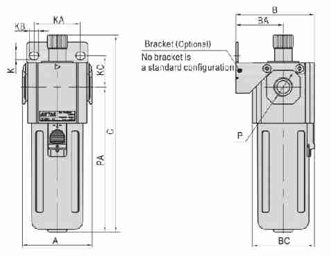 G Series GL400-10/15 Low flow fog Air Source Treatment Unit air drying Filter Pressure Regulator for Compressed Air System